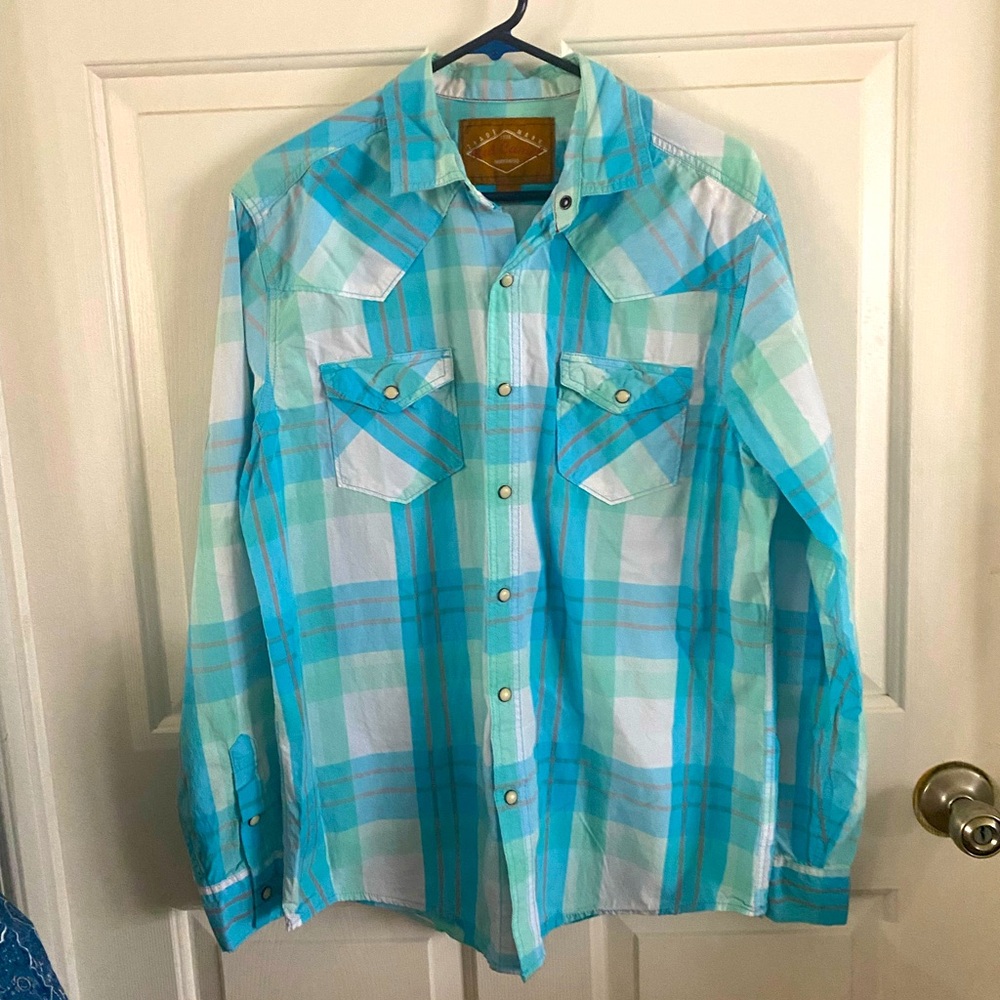 Red Camel Men's Blue Plaid Shirt